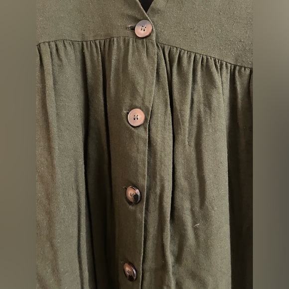 Zara Trf dark green mini button up dress - Picture 5 of 5